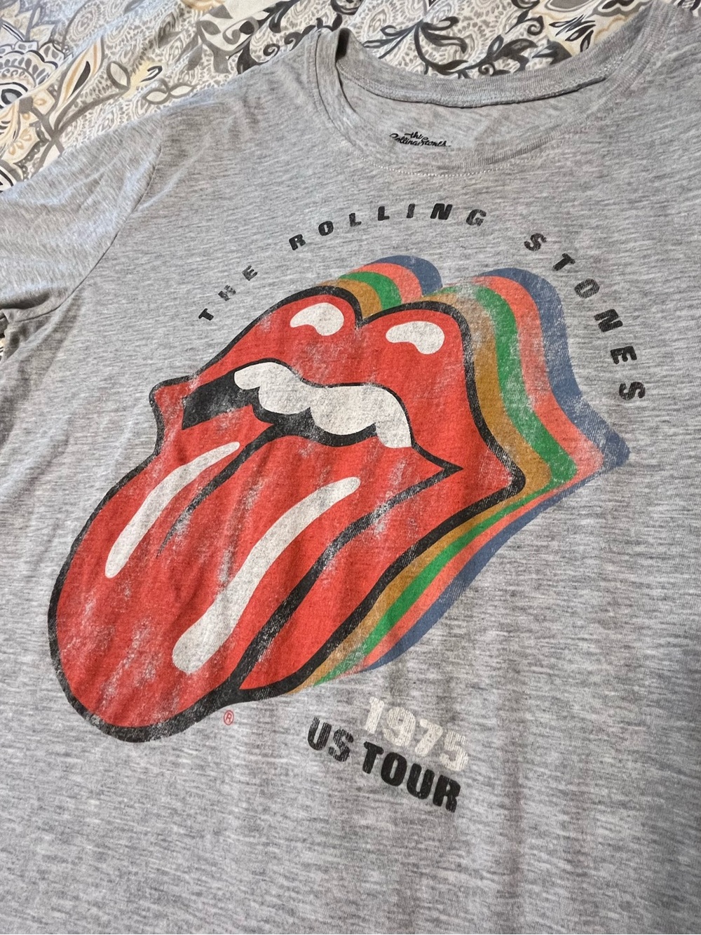 Rolling Stones U.S. Tour 1975 Distressed Tee - Women's M 8/10